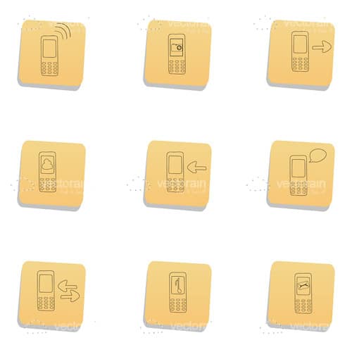 Sketched Communications Mobile Phone Icon Pack